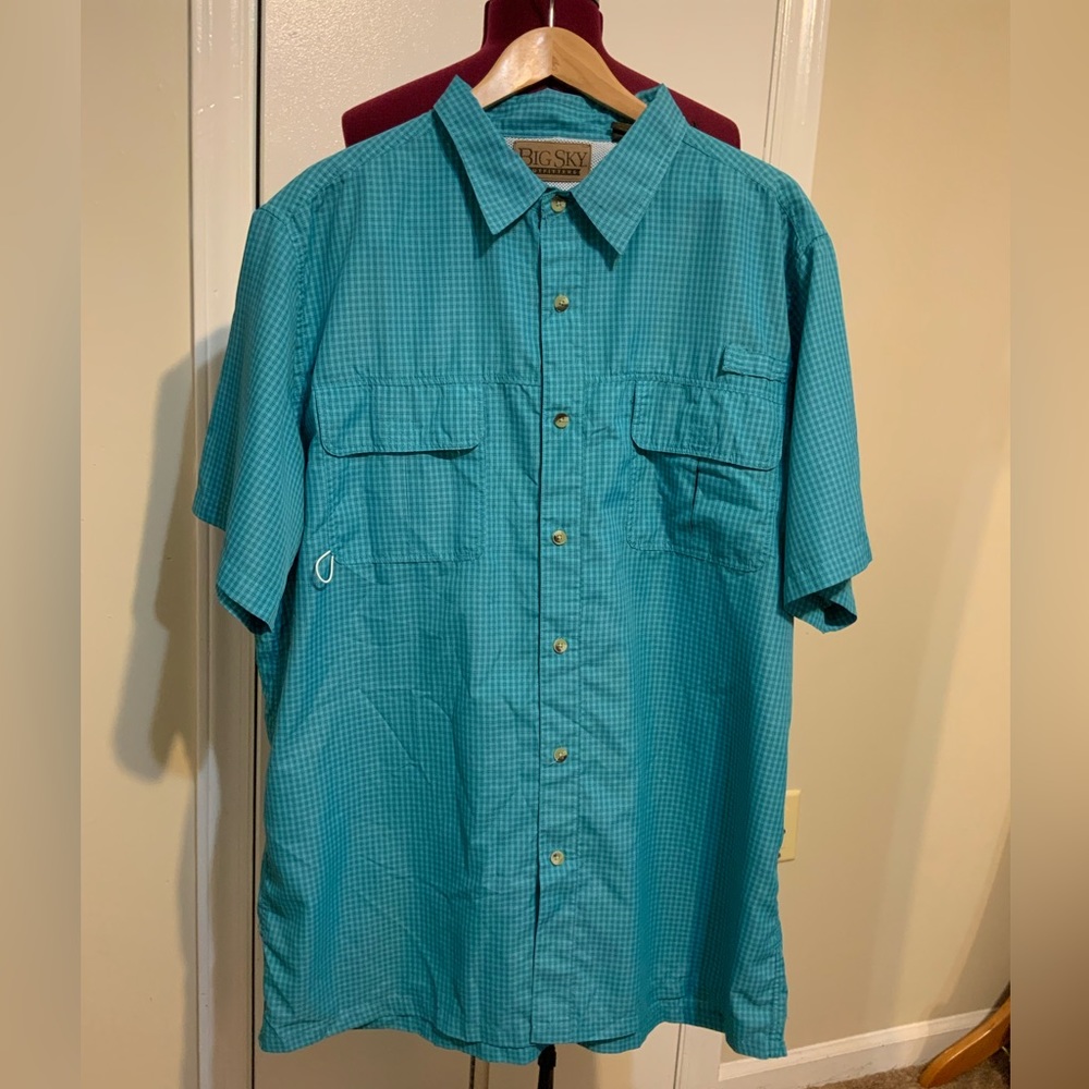 NWOT BIG SKY Outfitters Men’s plaid Button Up Shirt  Short Sleeves Shirt